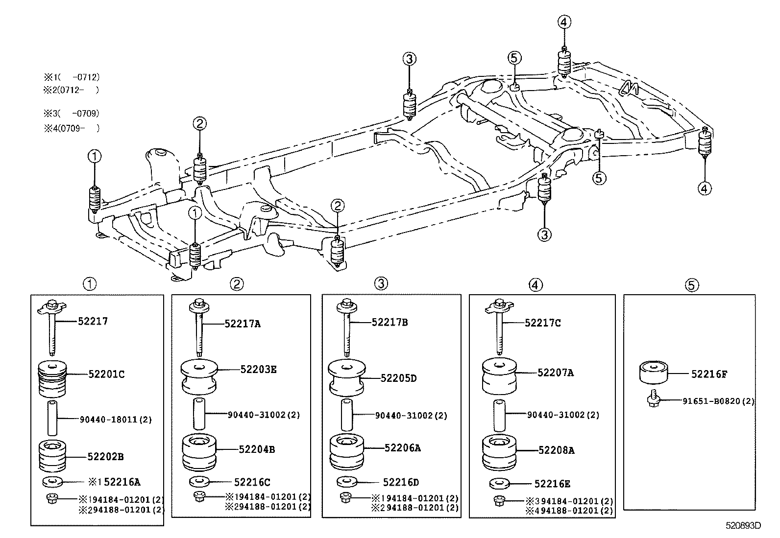  LAND CRUISER PRADO |  CAB MOUNTING BODY MOUNTING