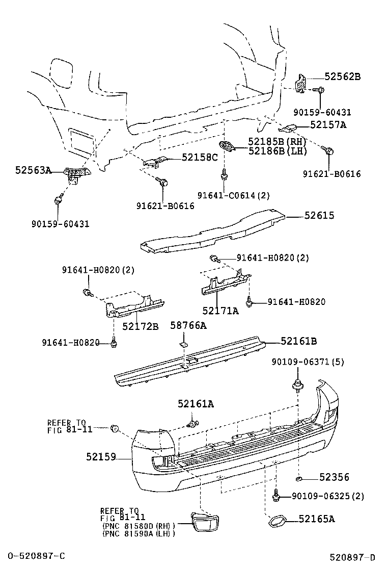  LAND CRUISER PRADO |  REAR BUMPER BUMPER STAY