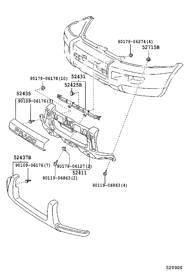  LAND CRUISER PRADO |  FRONT BUMPER BUMPER STAY