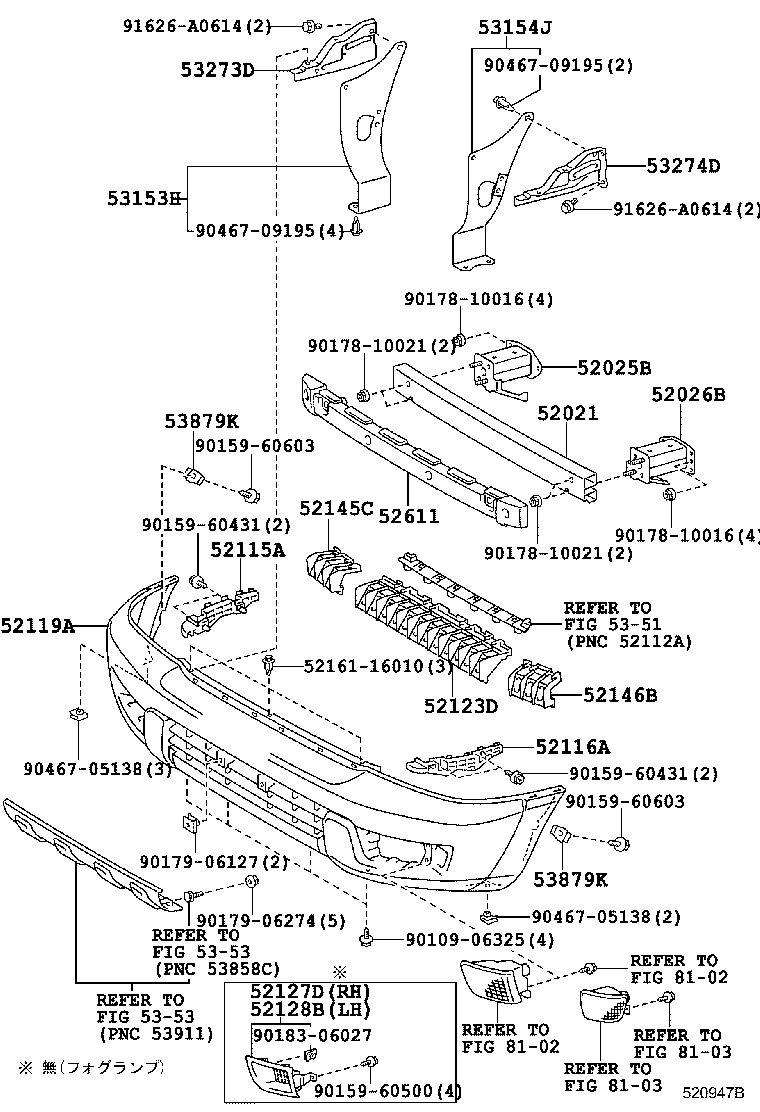  HILUX SURF |  FRONT BUMPER BUMPER STAY