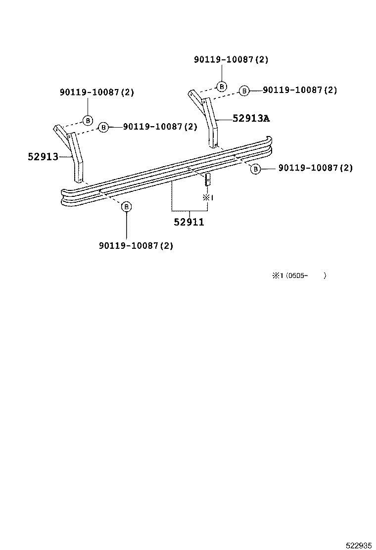  DYNA TOYOACE |  SIDE BUMPER BUMPER STAY