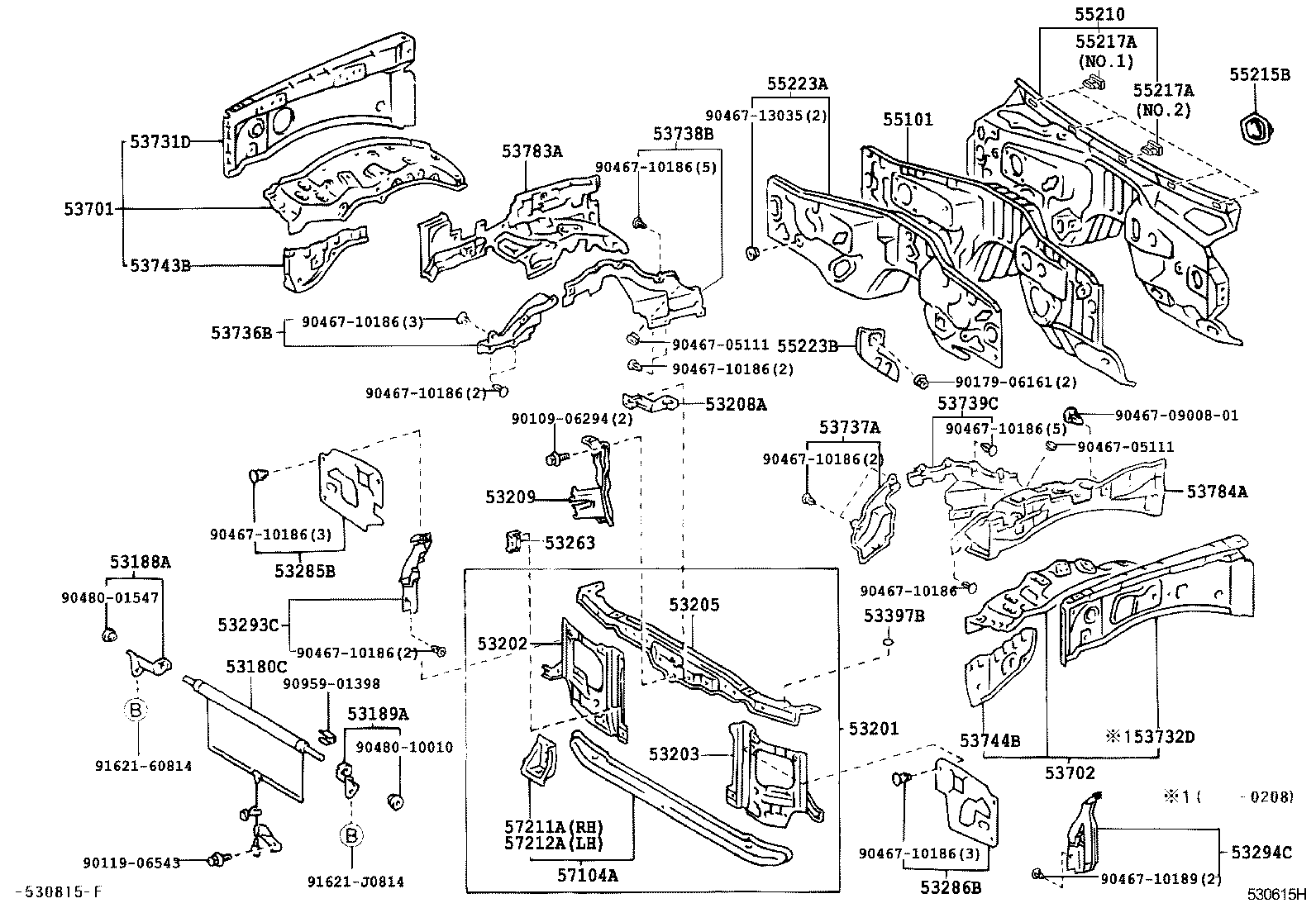  LAND CRUISER 100 |  FRONT FENDER APRON DASH PANEL