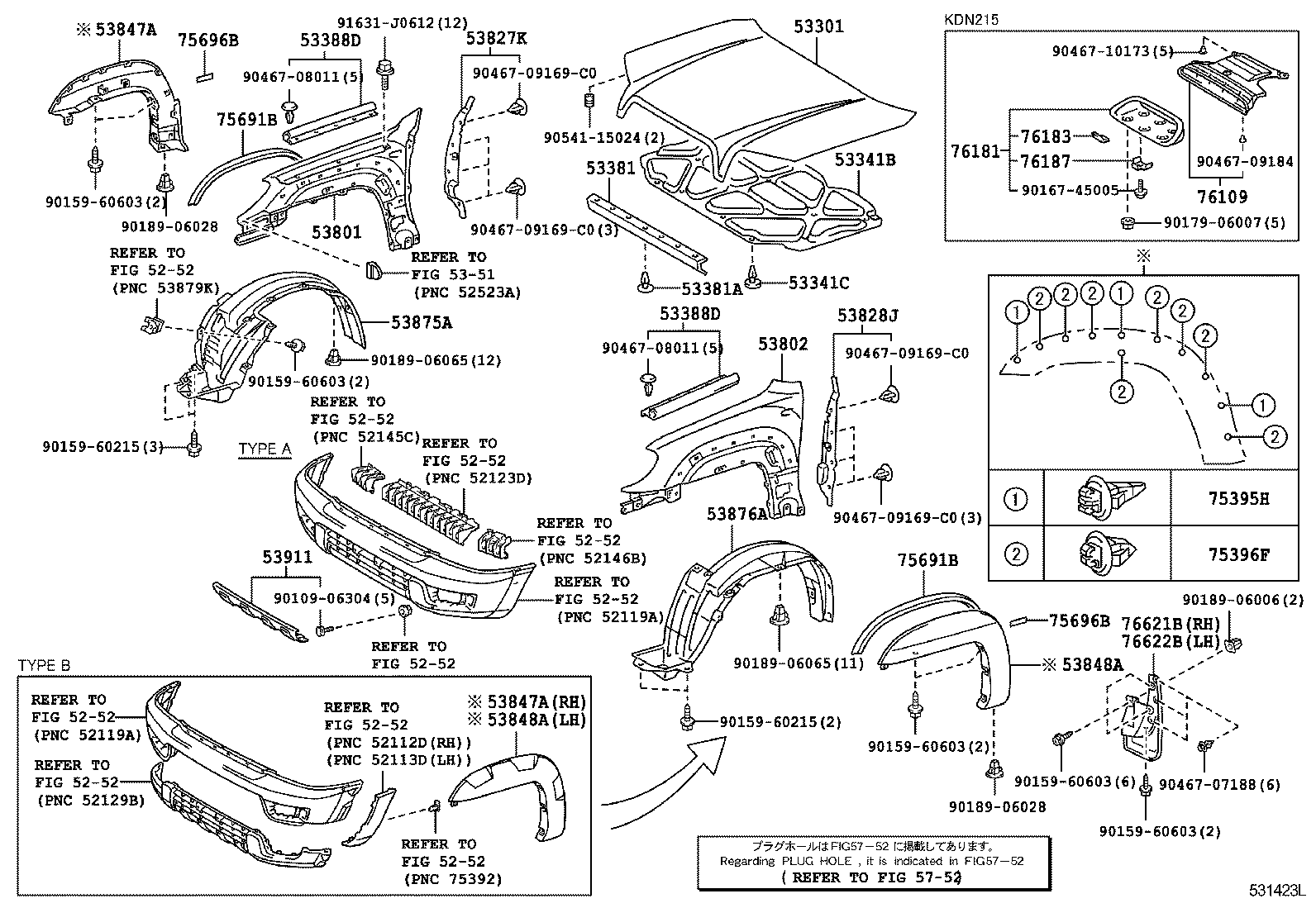  HILUX SURF |  HOOD FRONT FENDER