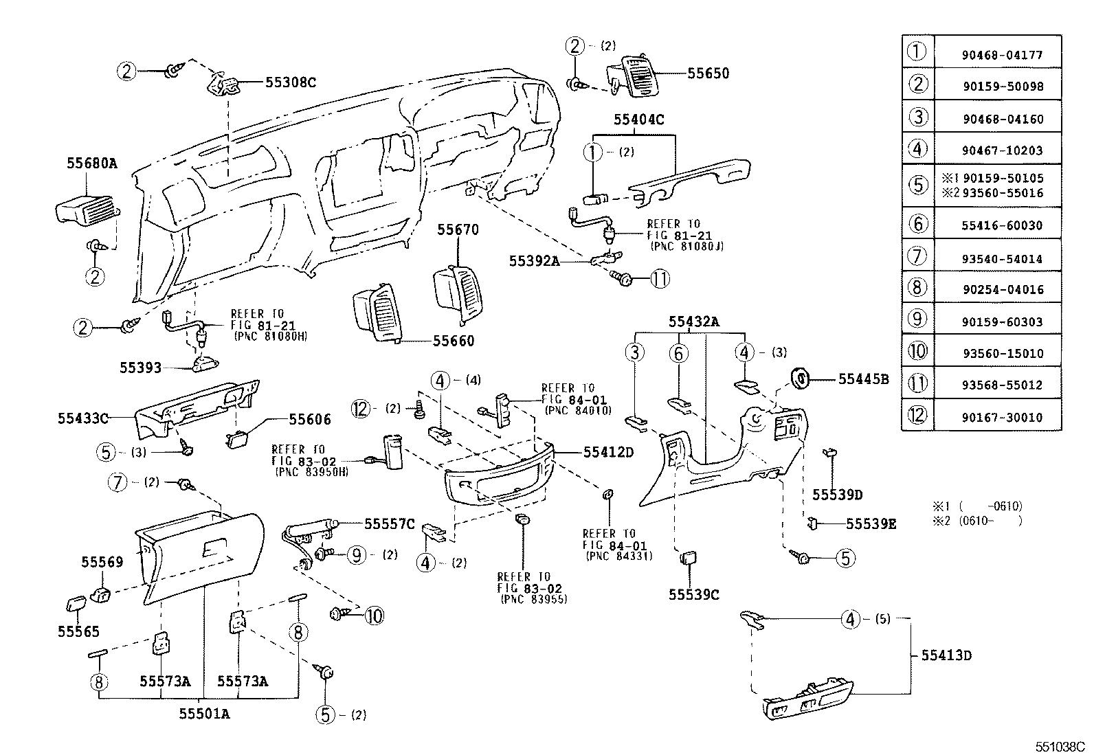  LAND CRUISER 100 |  INSTRUMENT PANEL GLOVE COMPARTMENT