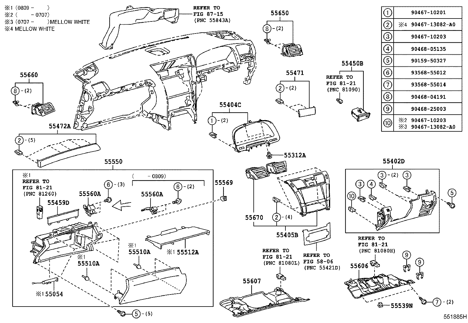  LS600H 600HL |  INSTRUMENT PANEL GLOVE COMPARTMENT