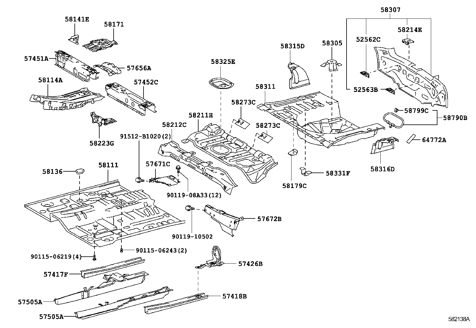  PORTE |  FLOOR PAN LOWER BACK PANEL