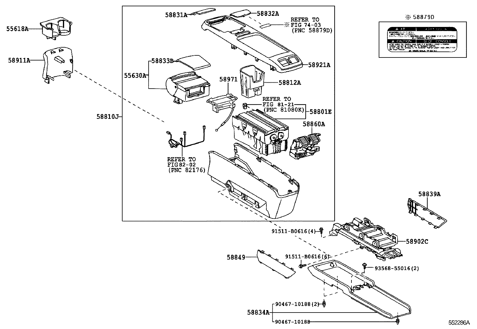  HARRIER HV |  CONSOLE BOX BRACKET