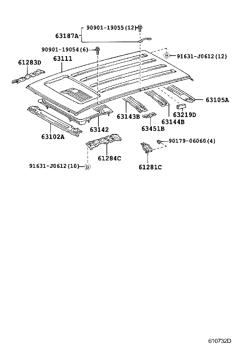  LAND CRUISER 100 |  ROOF PANEL BACK PANEL