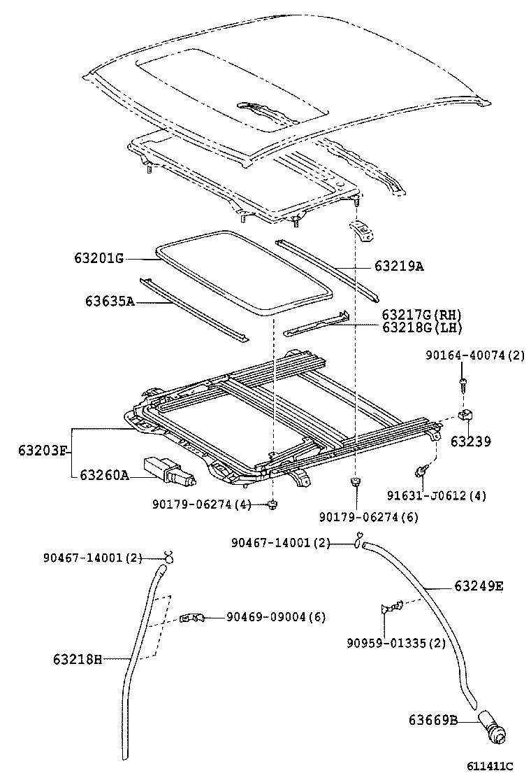  BREVIS |  ROOF PANEL BACK WINDOW GLASS