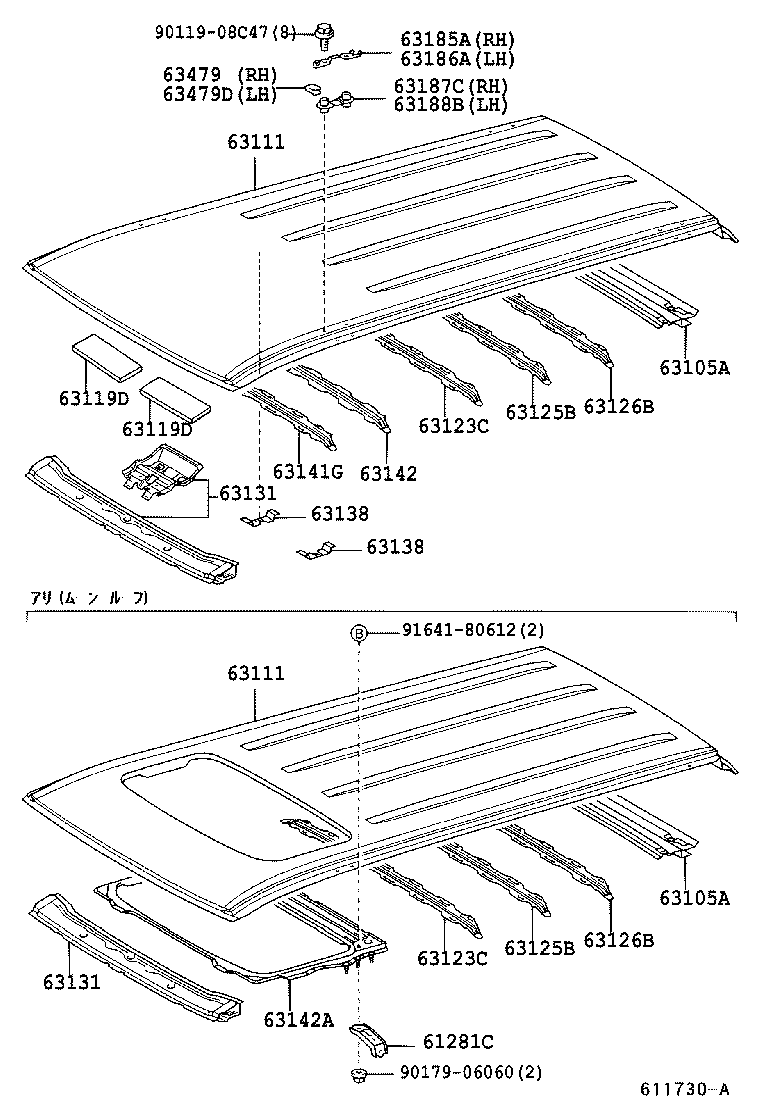  HILUX SURF |  ROOF PANEL BACK PANEL