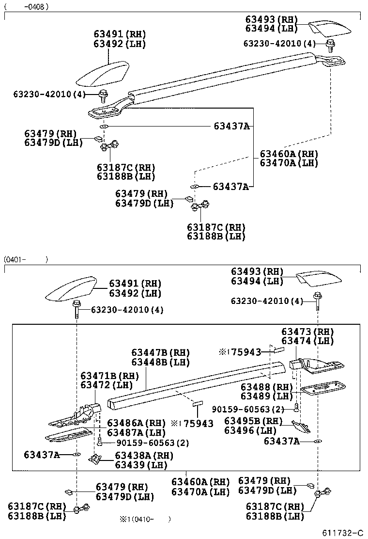  HILUX SURF |  ROOF PANEL BACK PANEL