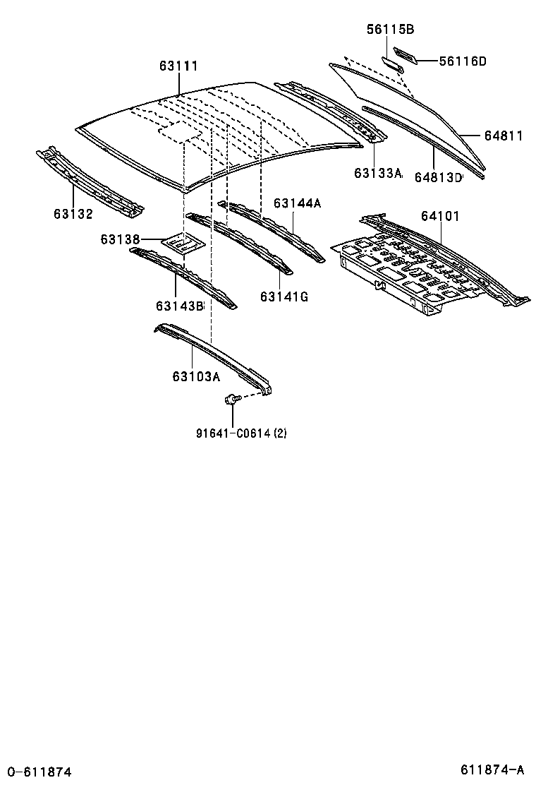  AVENSIS |  ROOF PANEL BACK WINDOW GLASS