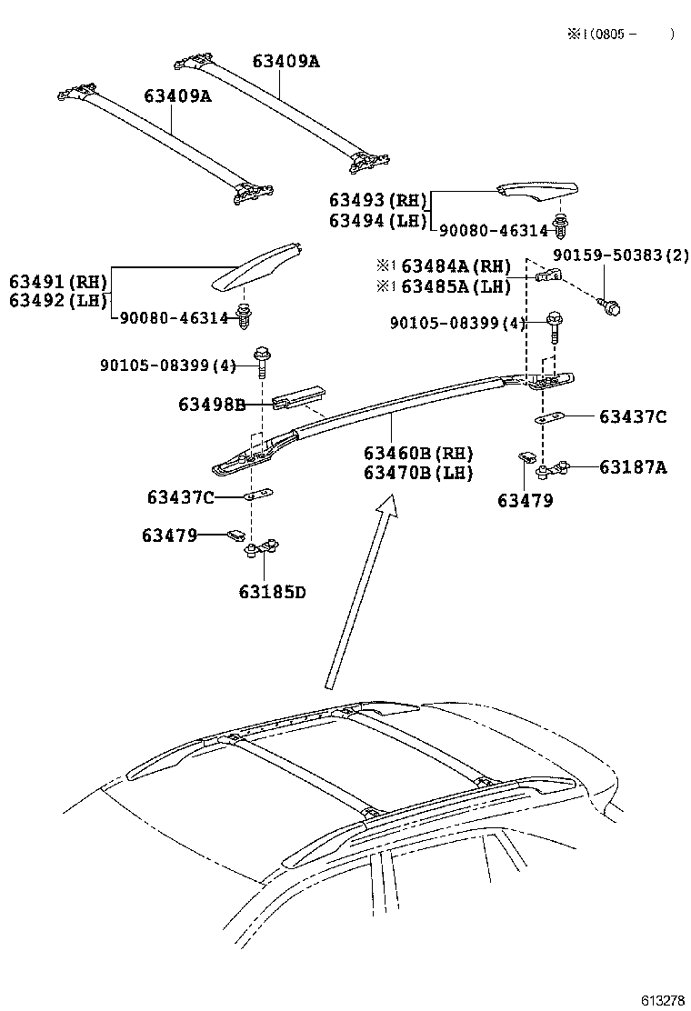  HARRIER HV |  ROOF PANEL BACK WINDOW GLASS