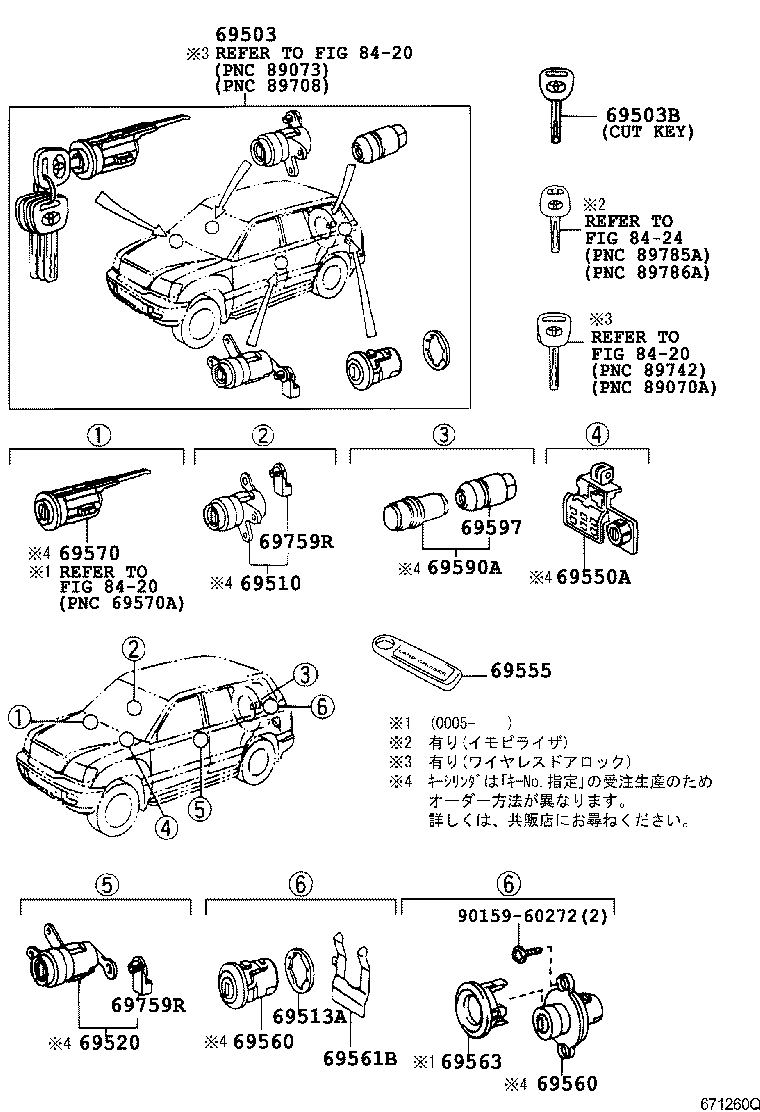  LAND CRUISER 100 |  LOCK CYLINDER SET