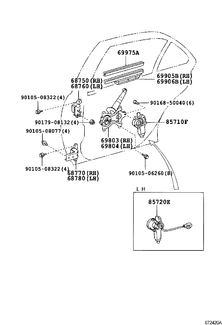  BREVIS |  REAR DOOR WINDOW REGULATOR HINGE