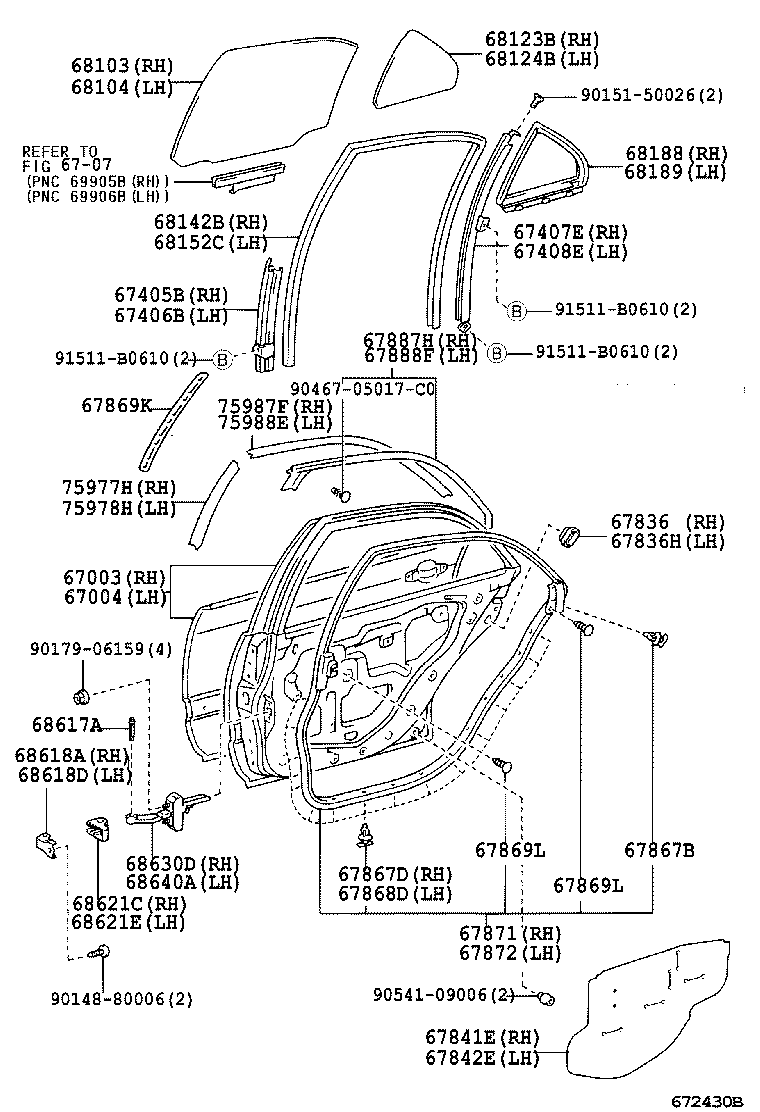  BREVIS |  REAR DOOR PANEL GLASS