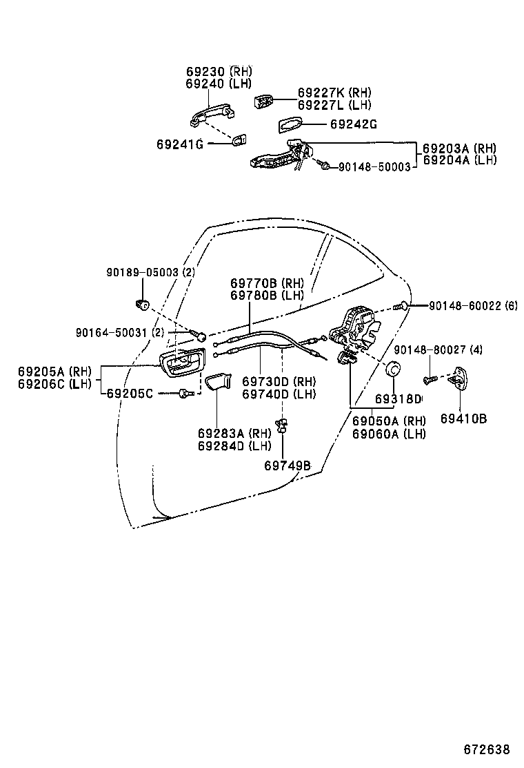  PREMIO ALLION |  REAR DOOR LOCK HANDLE