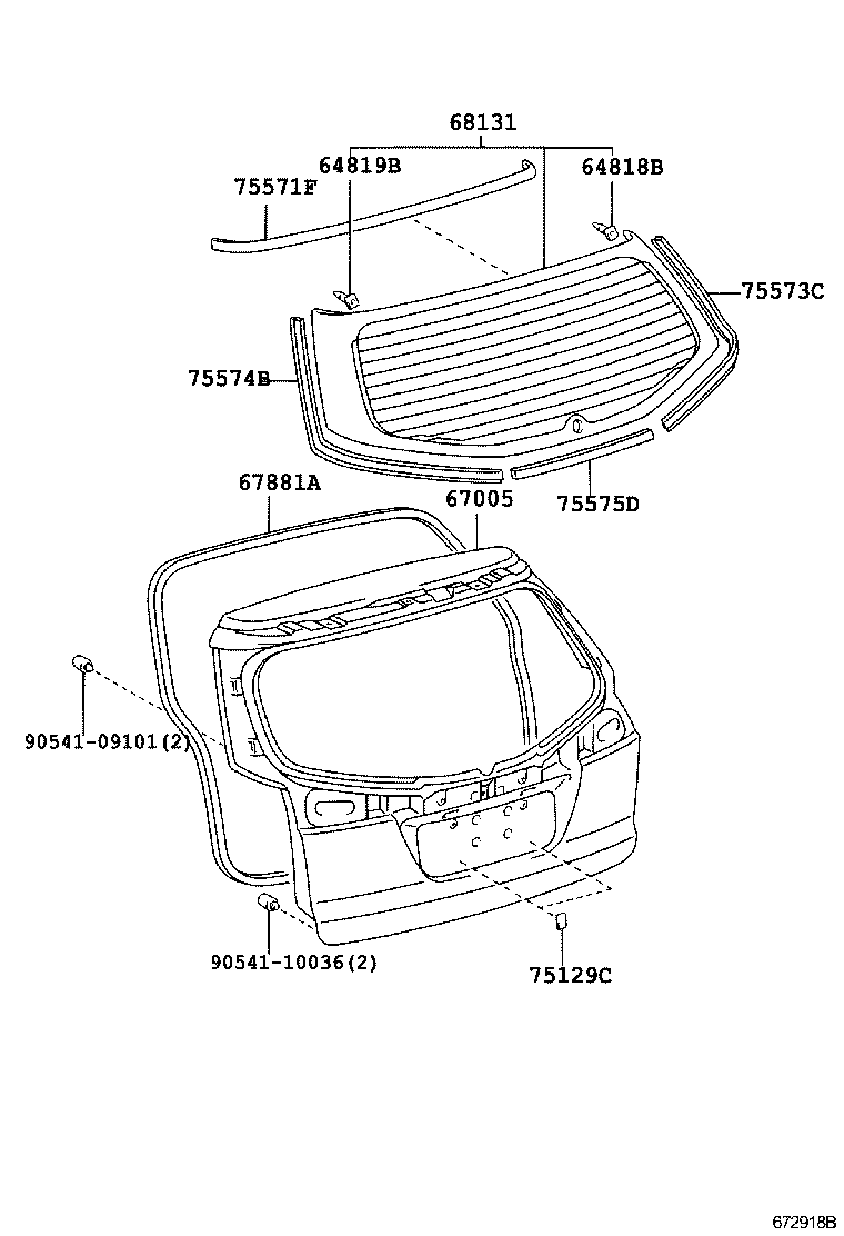  CALDINA |  BACK DOOR PANEL GLASS