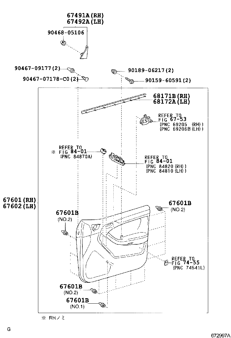  HILUX SURF |  FRONT DOOR PANEL GLASS