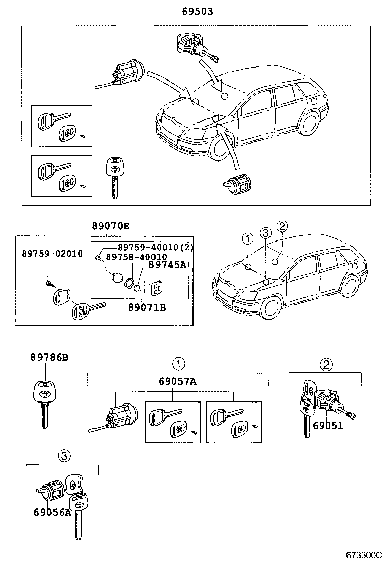  AVENSIS |  LOCK CYLINDER SET