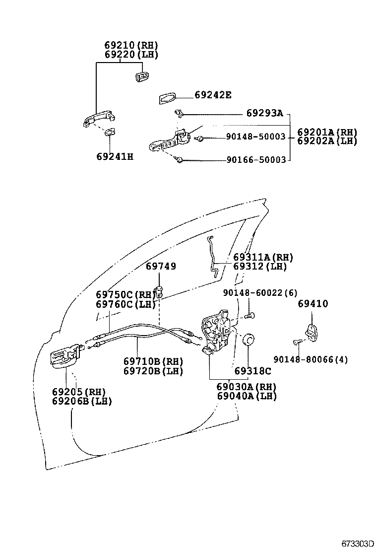  AVENSIS |  FRONT DOOR LOCK HANDLE