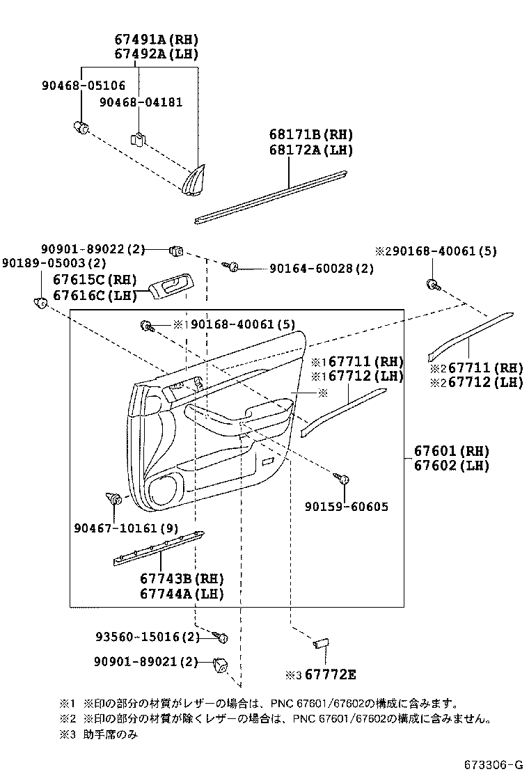 AVENSIS |  FRONT DOOR PANEL GLASS