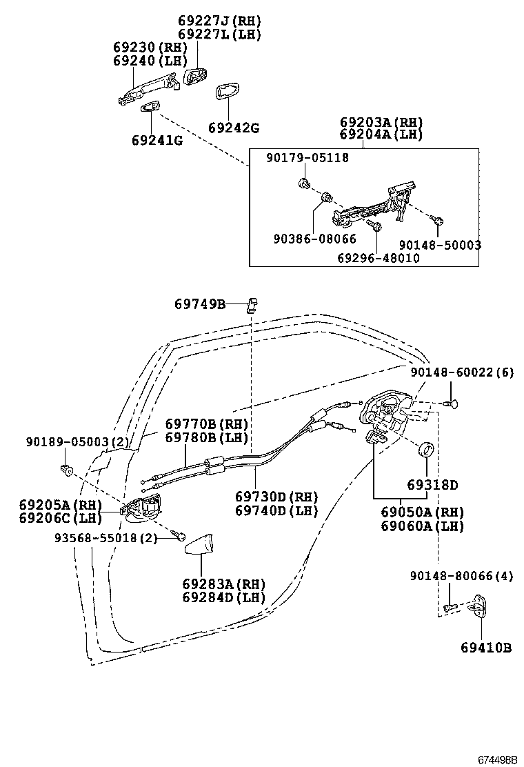  CAMRY |  REAR DOOR LOCK HANDLE