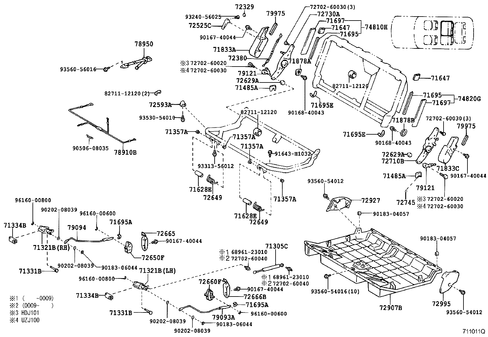  LAND CRUISER 100 |  SEAT SEAT TRACK