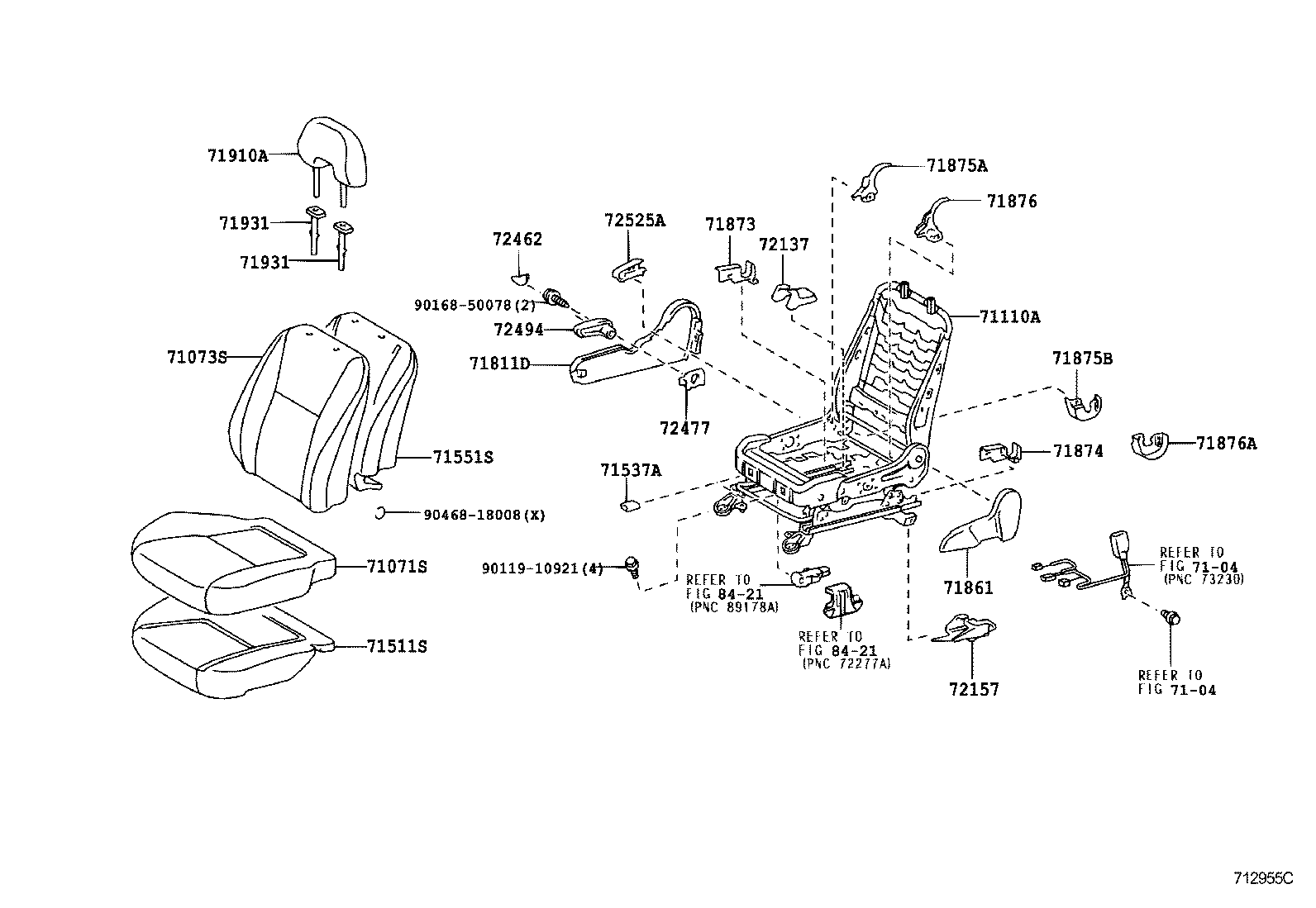  PRIUS |  FRONT SEAT SEAT TRACK