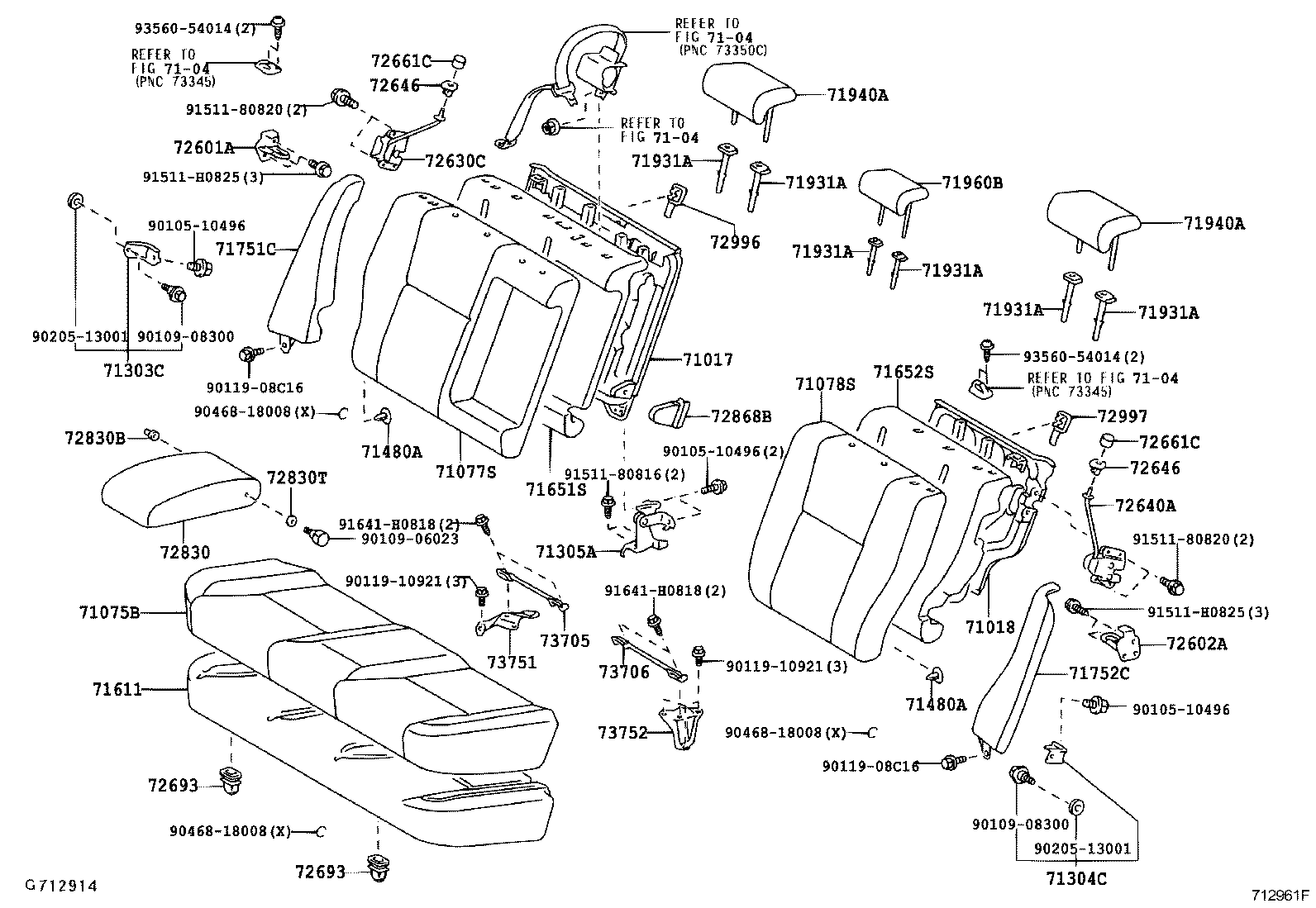  PRIUS |  REAR SEAT SEAT TRACK