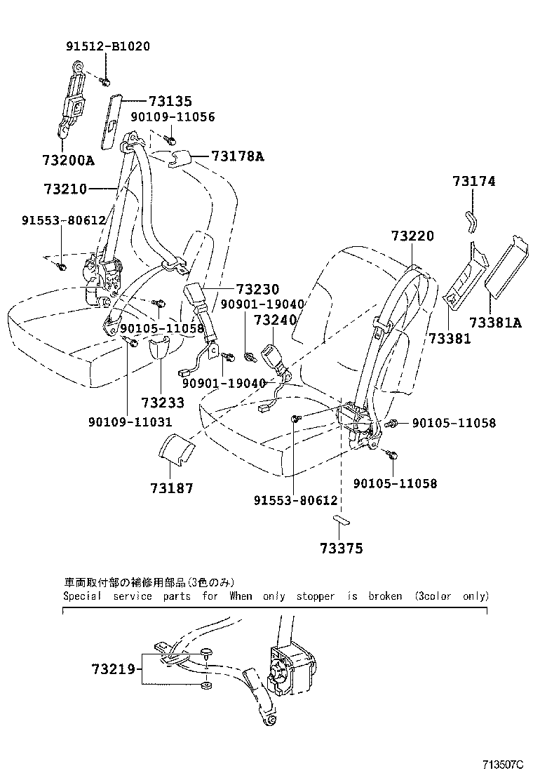  PORTE |  SEAT BELT CHILD RESTRAINT SEAT