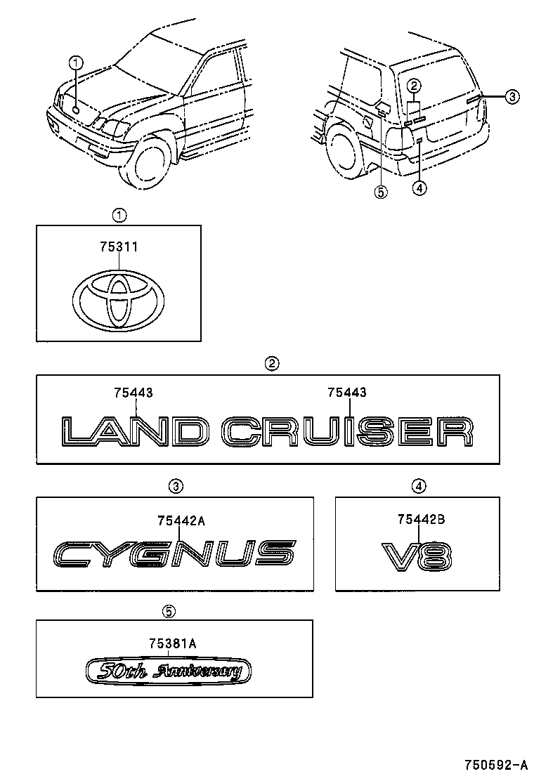  LAND CRUISER 100 |  EMBLEM NAME PLATE