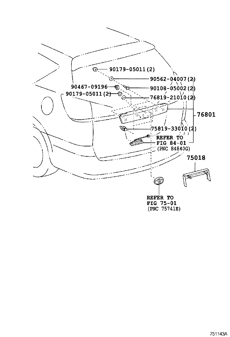  CALDINA |  REAR MOULDING