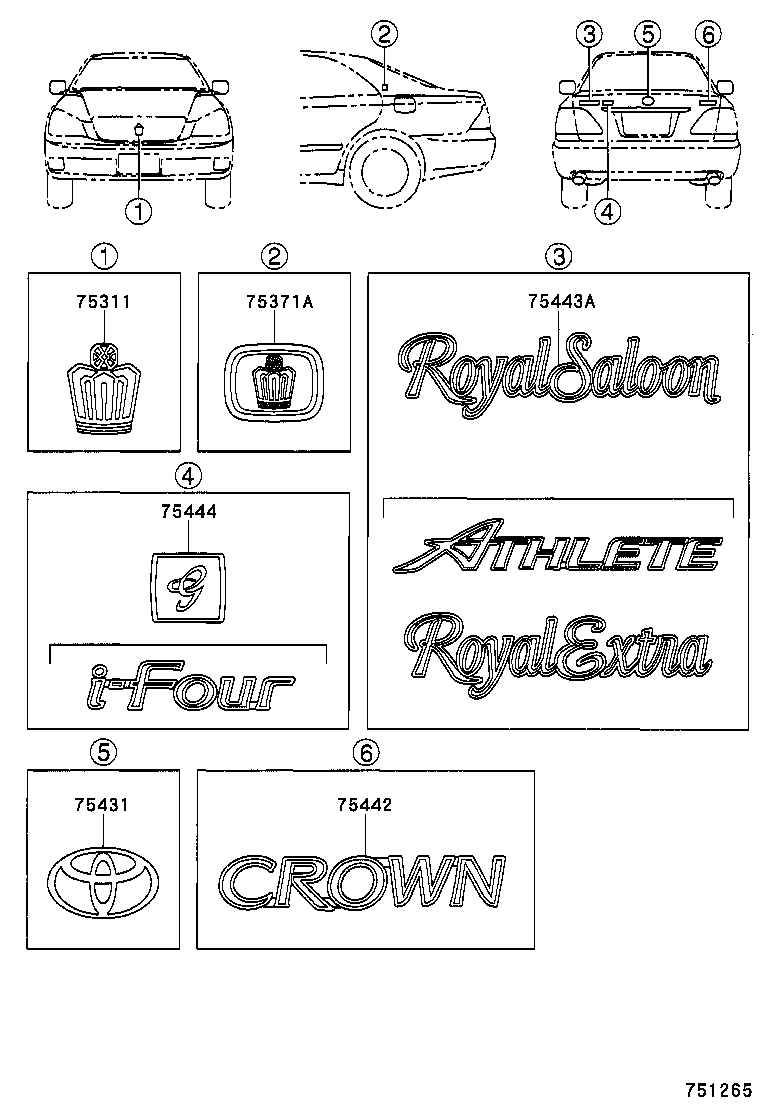  CROWN MAJESTA |  EMBLEM NAME PLATE EXTERIOR INTERIOR