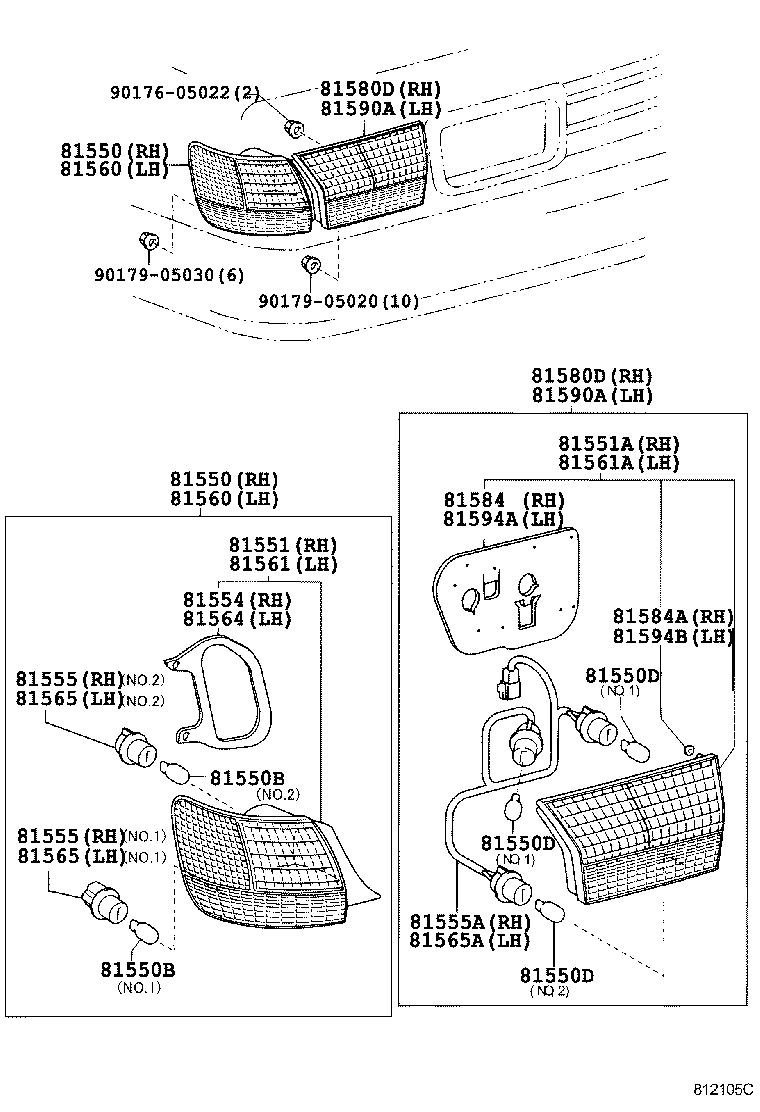 CROWN CROWN MAJESTA | REAR COMBINATION LAMP