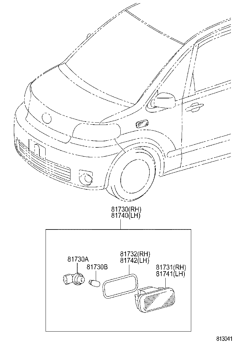  PORTE |  SIDE TURN SIGNAL LAMP OUTER MIRROR LAMP
