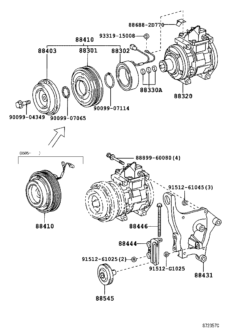  LAND CRUISER 100 |  HEATING AIR CONDITIONING COMPRESSOR