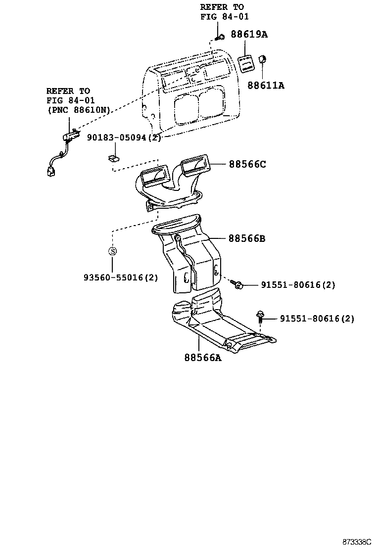  DYNA TOYOACE |  HEATING AIR CONDITIONING CONTROL AIR DUCT