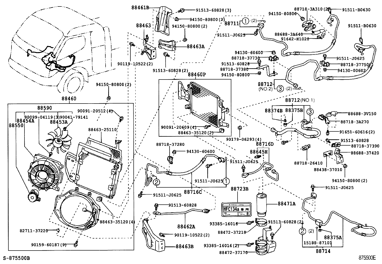  DYNA TOYOACE |  HEATING AIR CONDITIONING COOLER PIPING