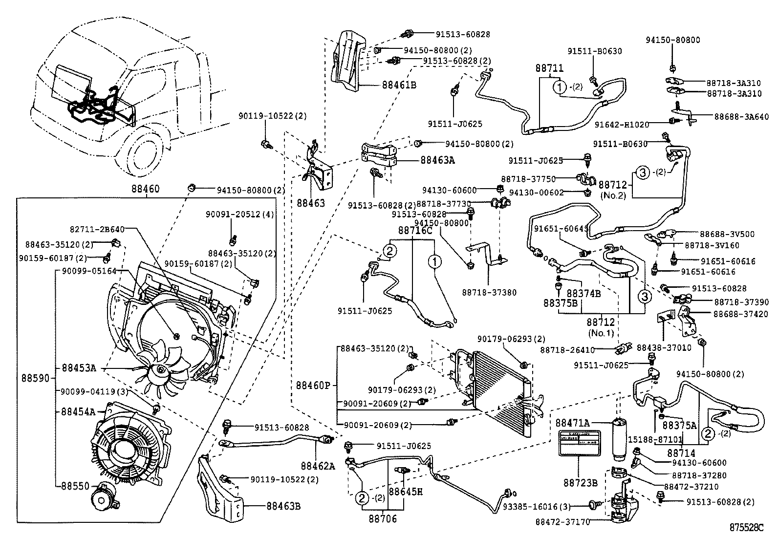  DYNA TOYOACE |  HEATING AIR CONDITIONING COOLER PIPING