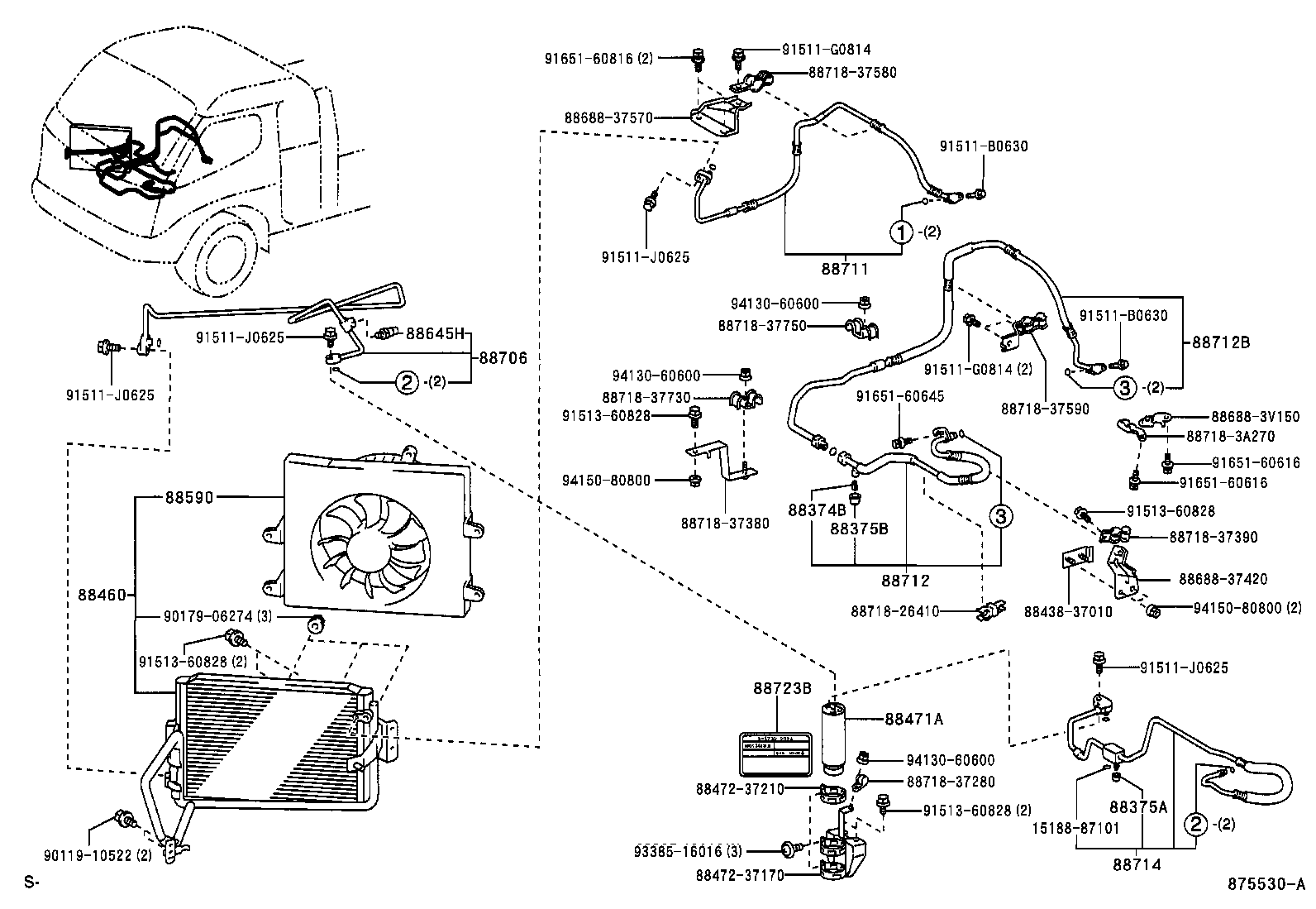  DYNA TOYOACE |  HEATING AIR CONDITIONING COOLER PIPING