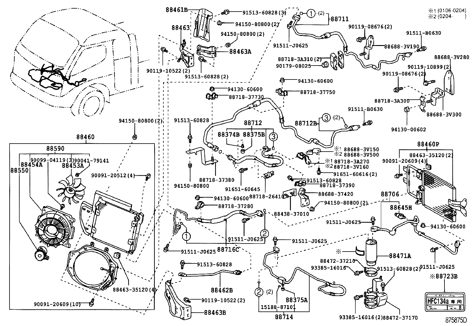  DYNA TOYOACE |  HEATING AIR CONDITIONING COOLER PIPING