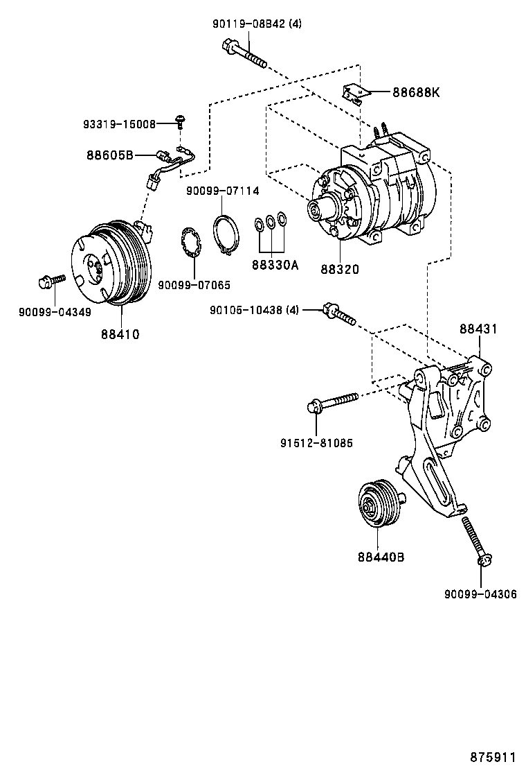  HILUX SURF |  HEATING AIR CONDITIONING COMPRESSOR