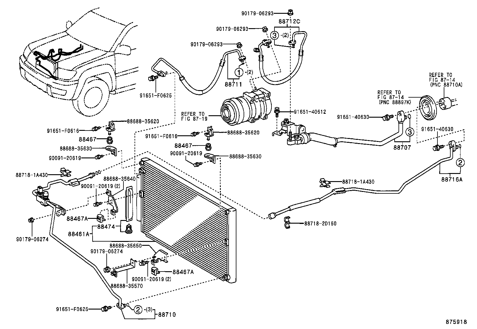  HILUX SURF |  HEATING AIR CONDITIONING COOLER PIPING