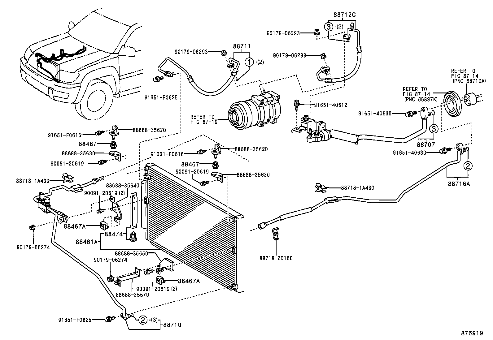  HILUX SURF |  HEATING AIR CONDITIONING COOLER PIPING