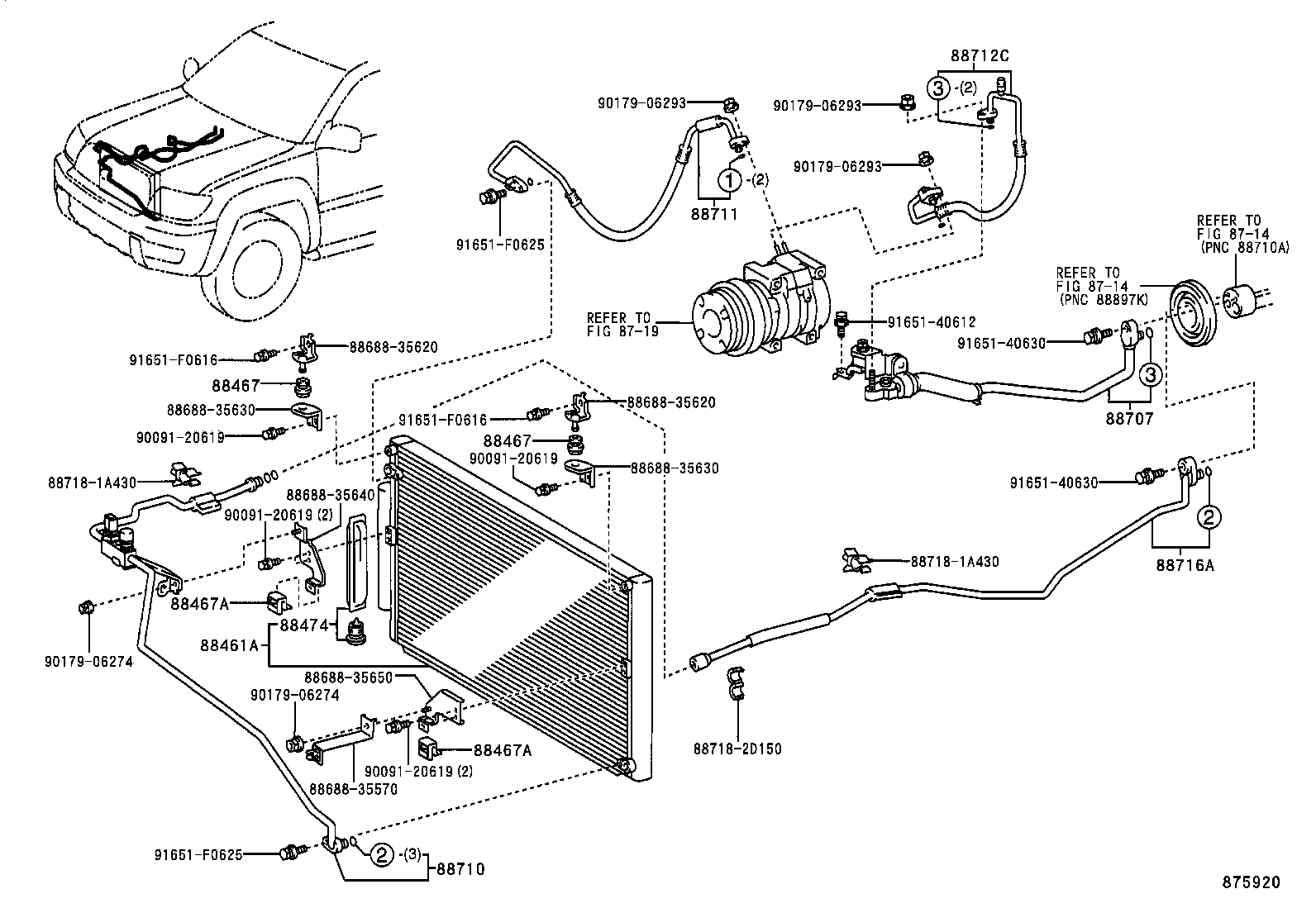  HILUX SURF |  HEATING AIR CONDITIONING COOLER PIPING