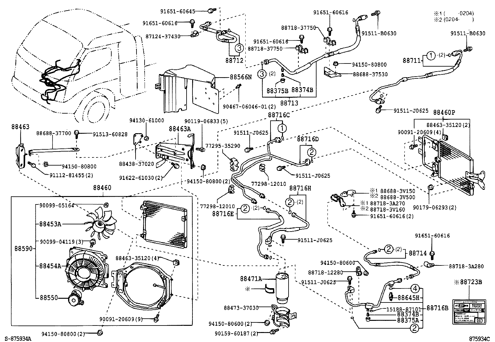  DYNA TOYOACE |  HEATING AIR CONDITIONING COOLER PIPING