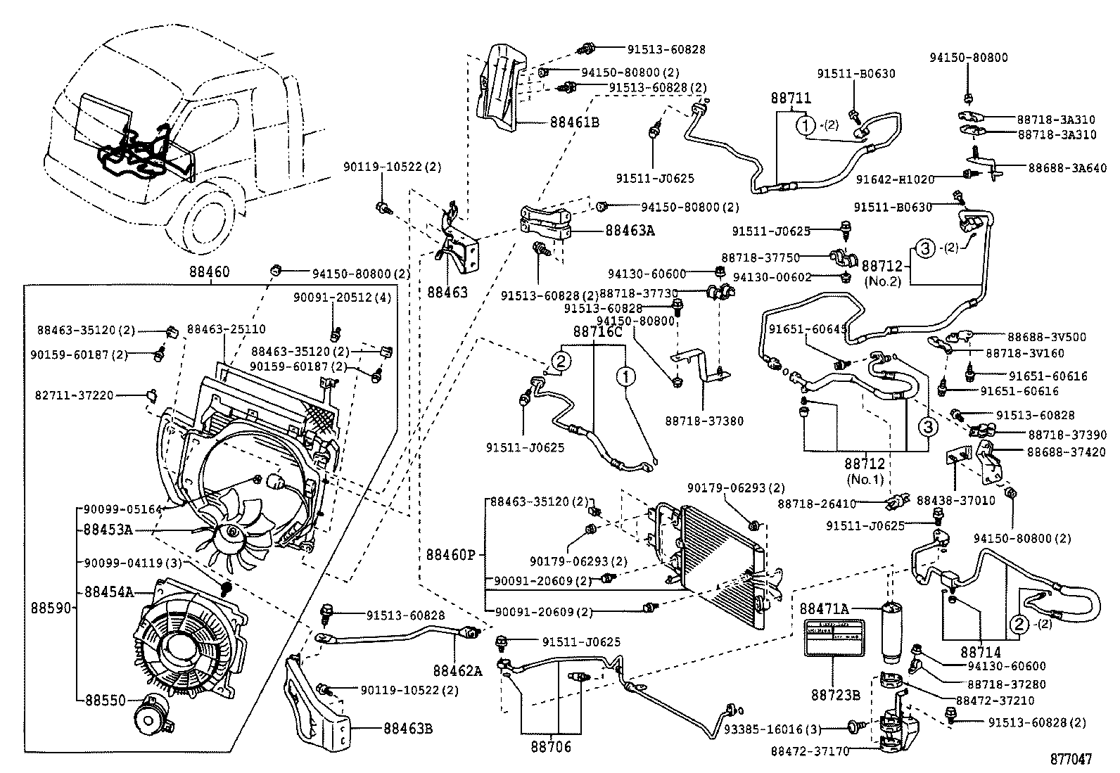  DYNA TOYOACE |  HEATING AIR CONDITIONING COOLER PIPING