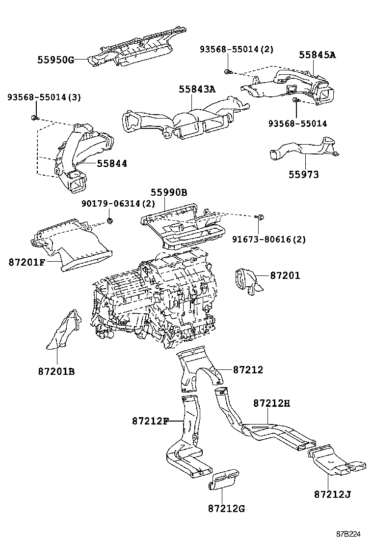  PRIUS PLUG IN LEASE |  HEATING AIR CONDITIONING CONTROL AIR DUCT