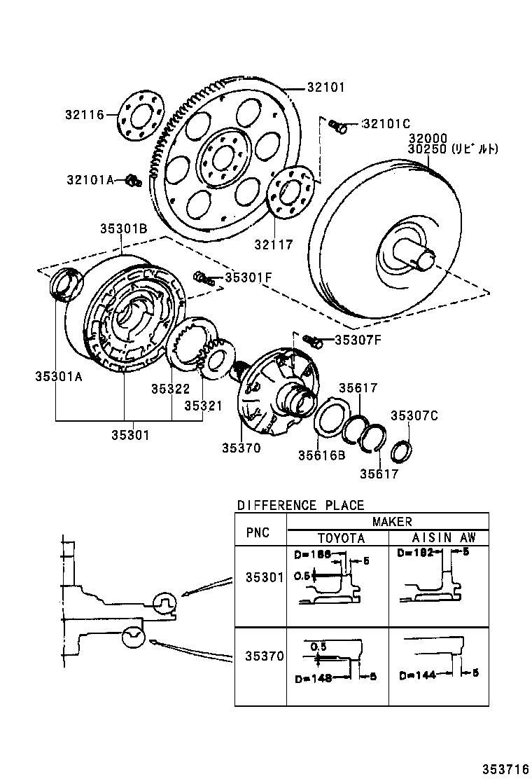 CAMRY VISTA | TORQUE CONVERTER FRONT OIL PUMP CHAIN ATM